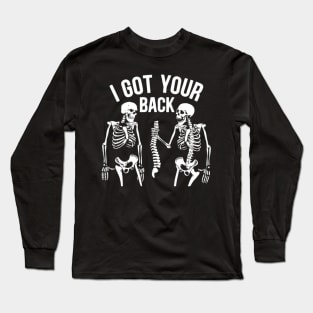 funny Halloween i got your back skeleton Long Sleeve T-Shirt